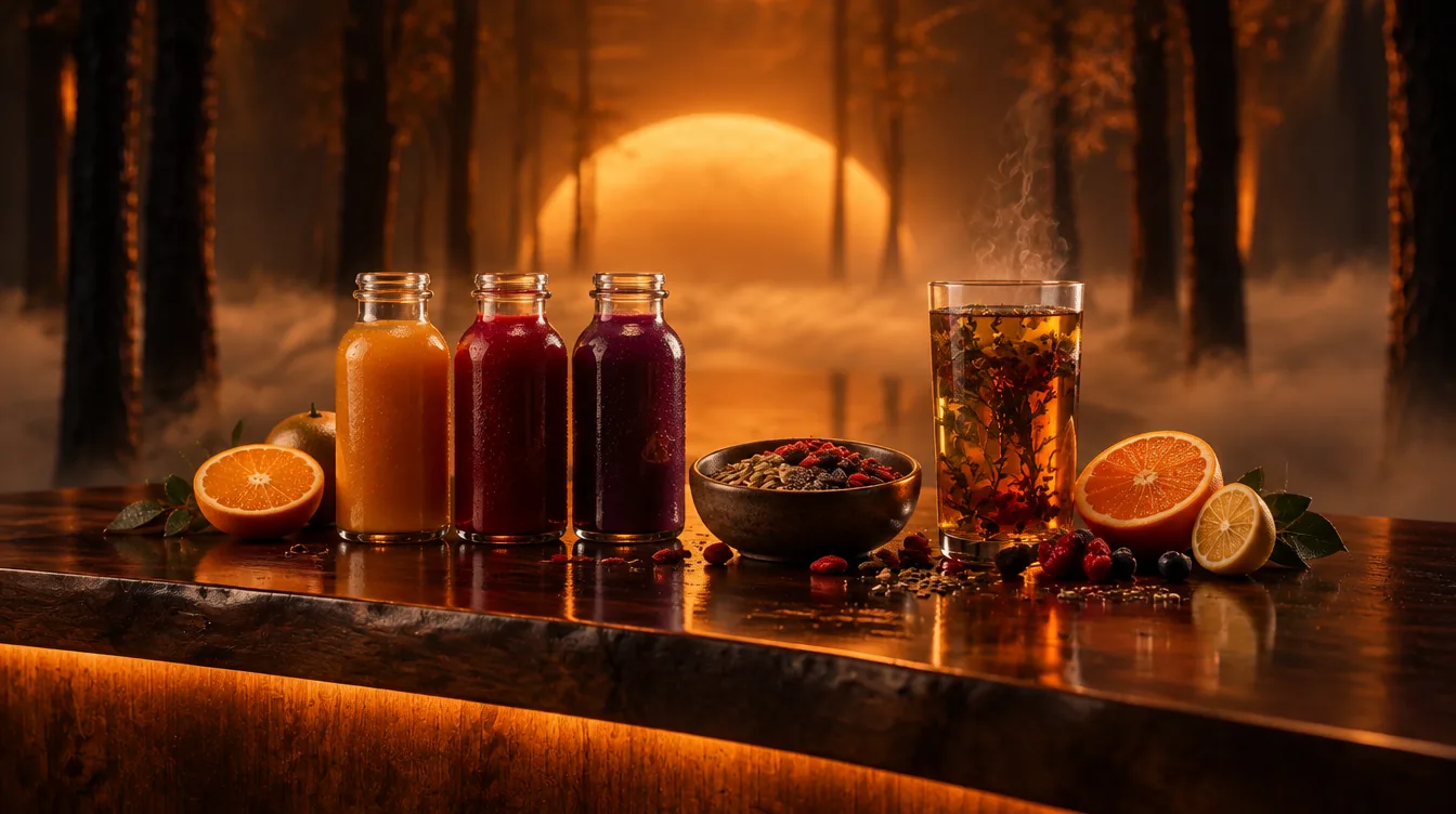 Jugos y bebidas en la barra de NOWHERE